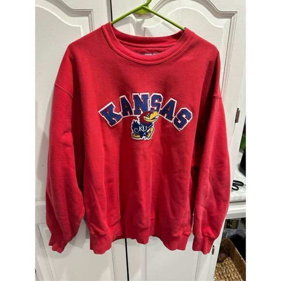 Vintage original reverse weave Champion Kansas Jayhawks Long Sleeve Sweatshirt L
